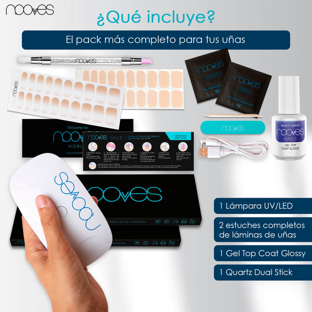 Starter Kit Beauty Nude - Pack de Iniciación con Top Coat - Powder Blush - Nude Baby Boomer
